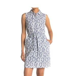 Floral Blue and White Men's Shirt